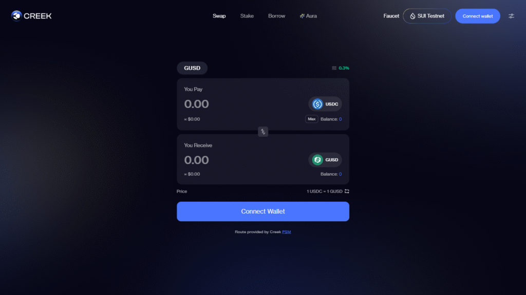 Swapping USDC and GUSD